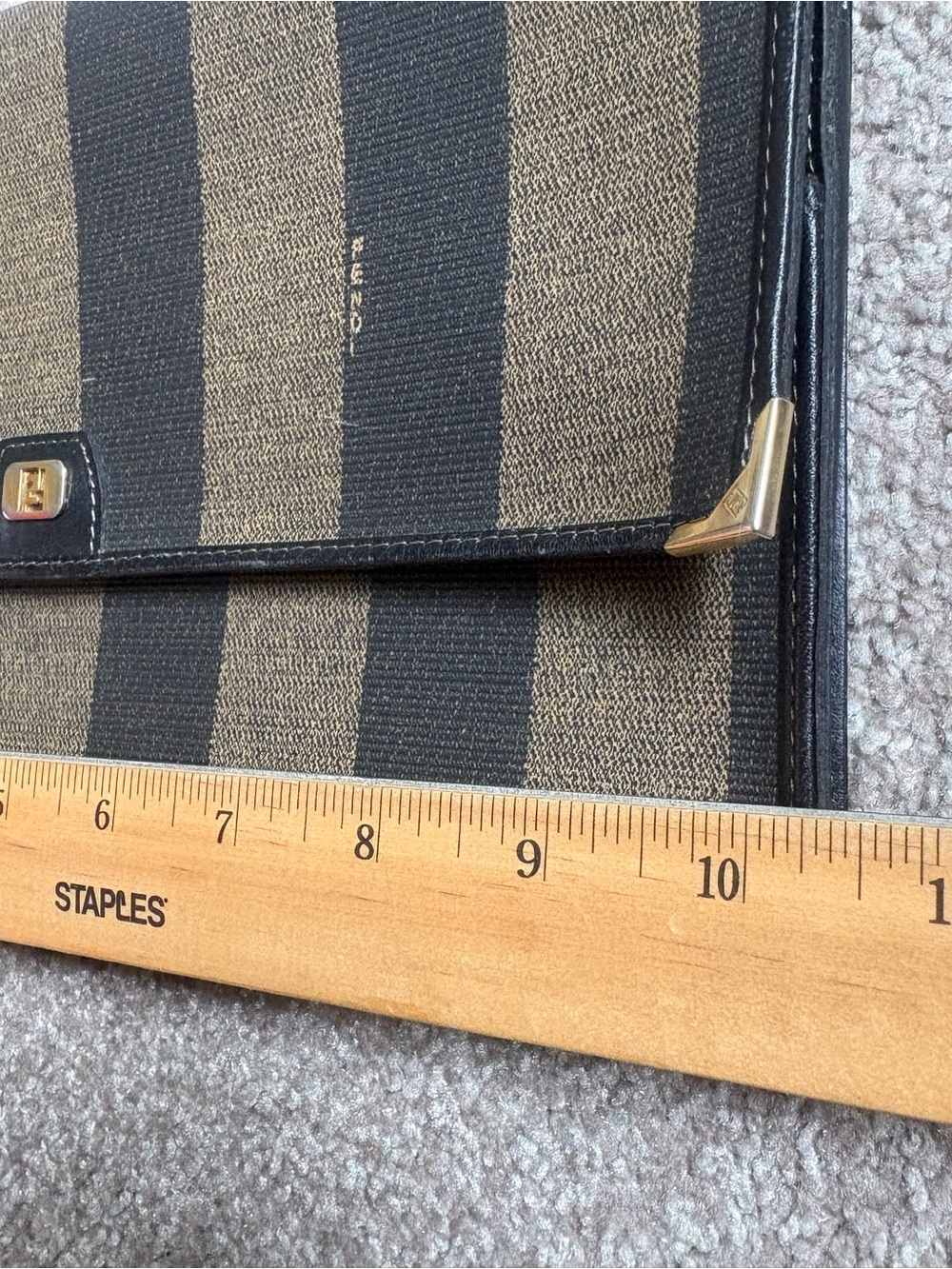 Auth Fendi pecan Organizer Clutch bag leather Vintage - Picture 14 of 16